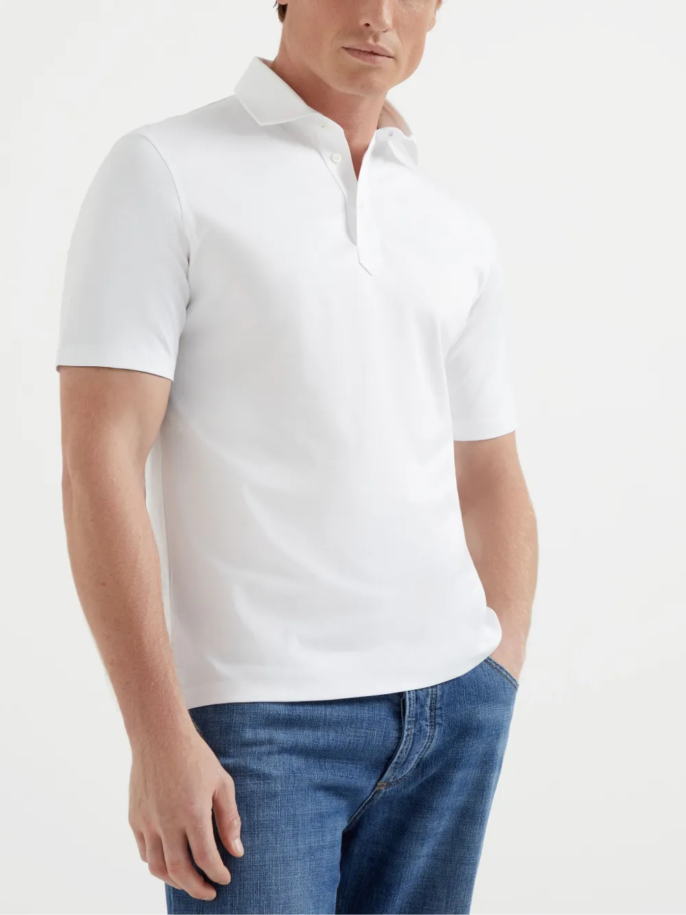 Brunello Cucinelli Katoenen poloshirt Wit