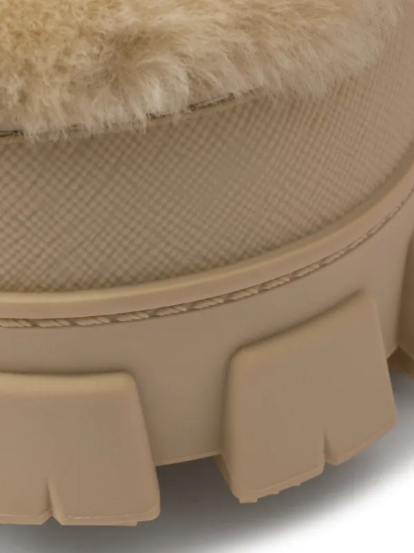 Prada Après Ski Shearling Boots | Neutrals | FARFETCH CA
