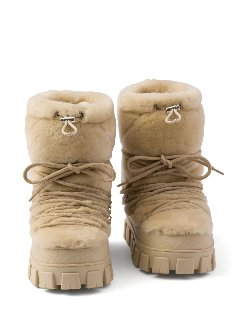 Prada Après ski shearling boots Neutrals
