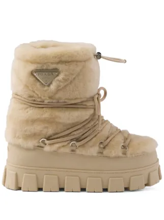 Prada fur lined boots online