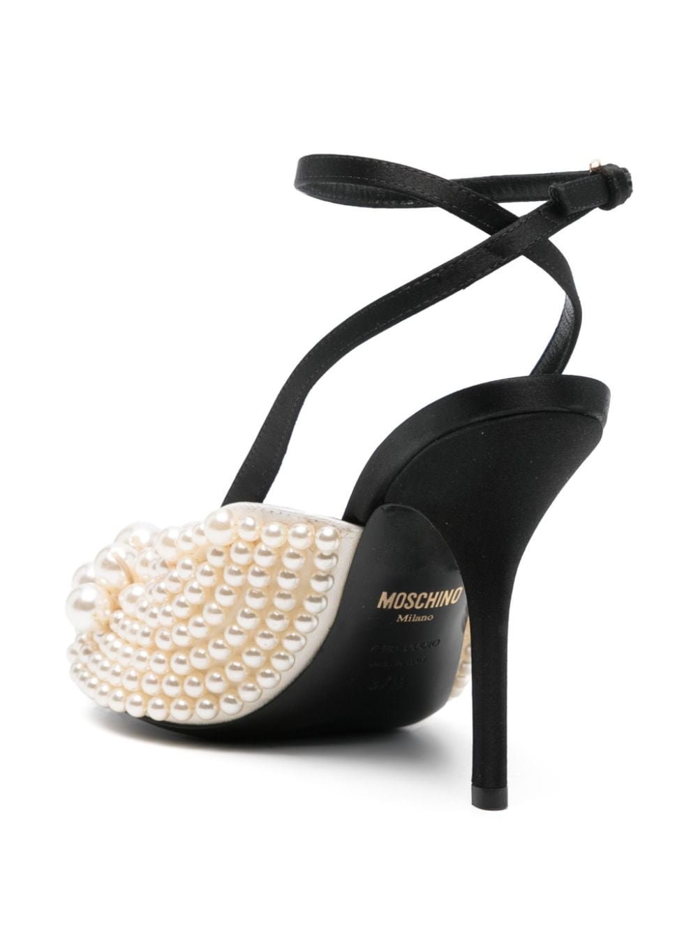 Moschino 110mm faux-pearl embellished sandals Neutrals