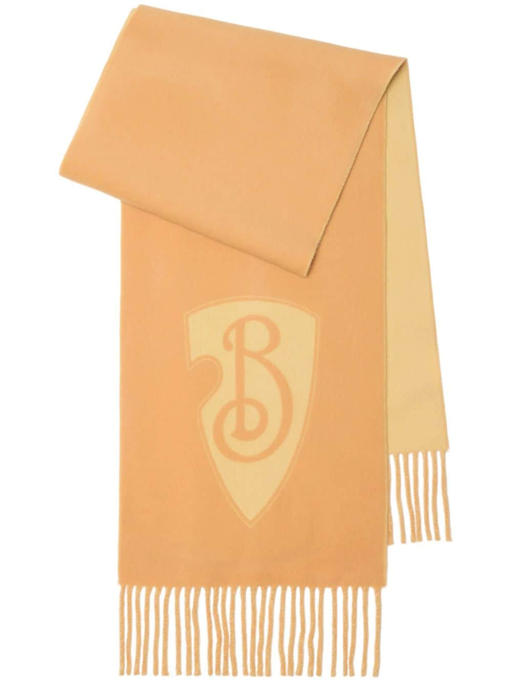 Burberry B Shield fringed scarf - Arancione