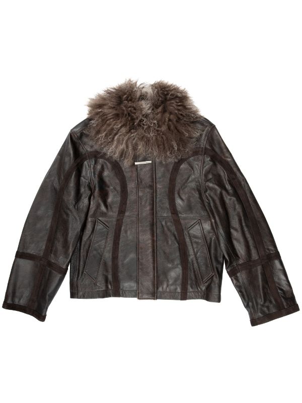 Ader Error Leather Jacket | Brown | FARFETCH AO