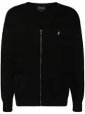 SPORT b. by agnès b. embroidered-logo cardigan - Black