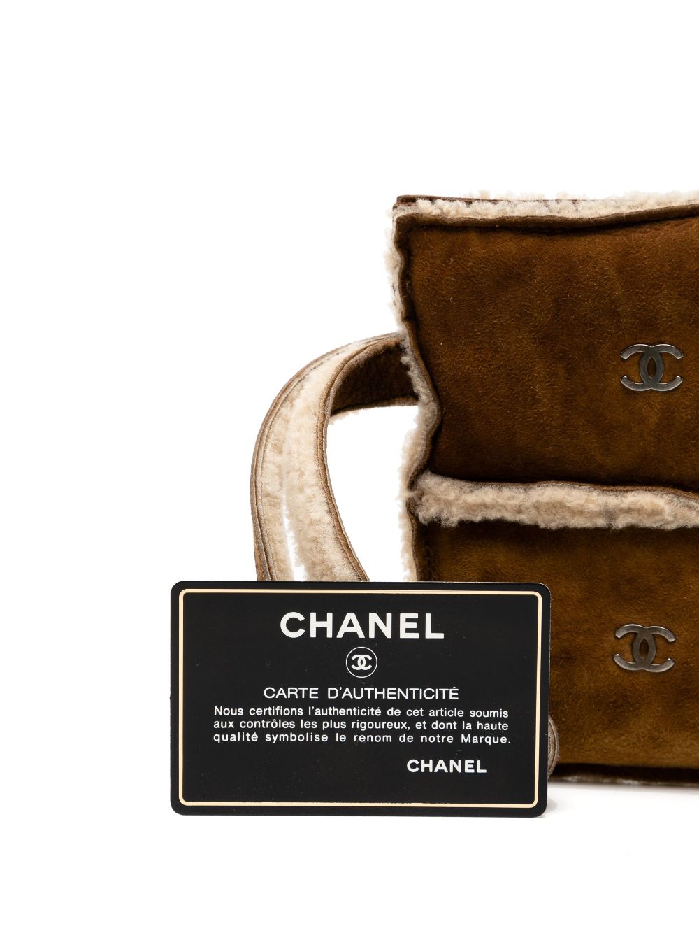 CHANEL 2000 shearling suede clutch Women