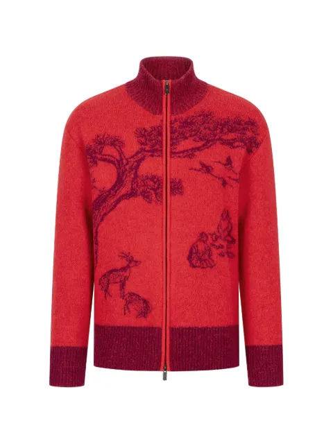 Shanghai Tang jacquard zip-up jacket