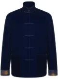 Shanghai Tang velvet dragon-jacquard silk-lining jacket - Blue