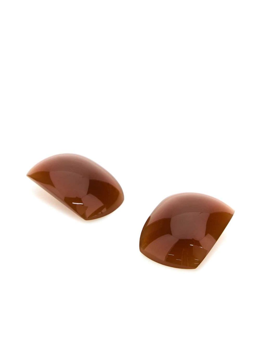 Saint Laurent Caramel resin earrings - Bruin