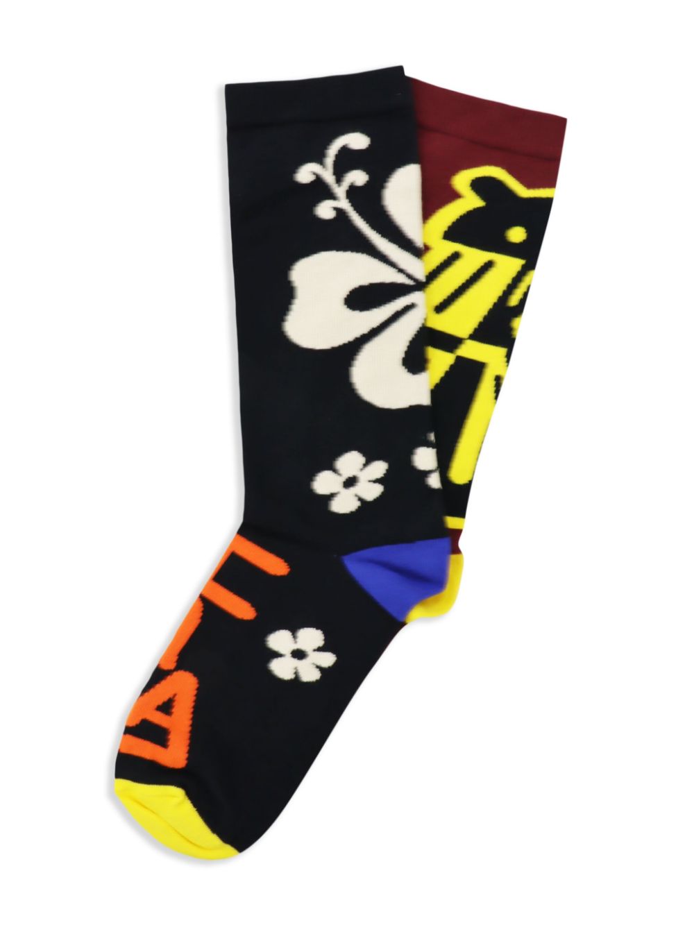 Walter Van Beirendonck Boom Hawaii socks - Black