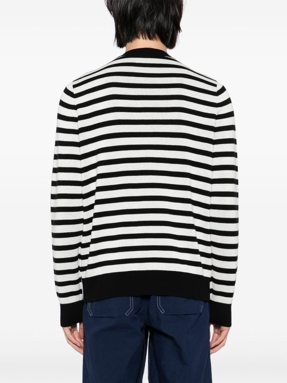 Shop Sport B. By Agnès B. Horizontal-stripe Cardigan In Black