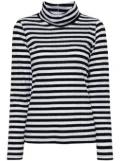 agnès b. striped transformable T-shirt - Black