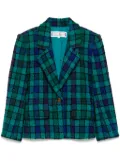 Saint Laurent Pre-Owned 1990-2000 checked single-breasted jacket - Blue