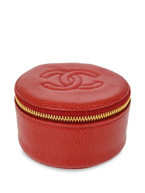 HOT SALE CHANEL 1992 CC-stitch jewellery case Women