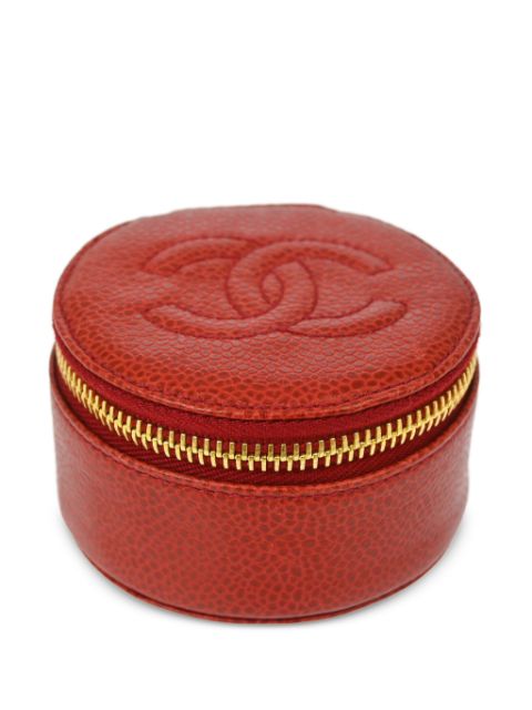 HOT SALE CHANEL 1995 CC-stitch jewellery case Women