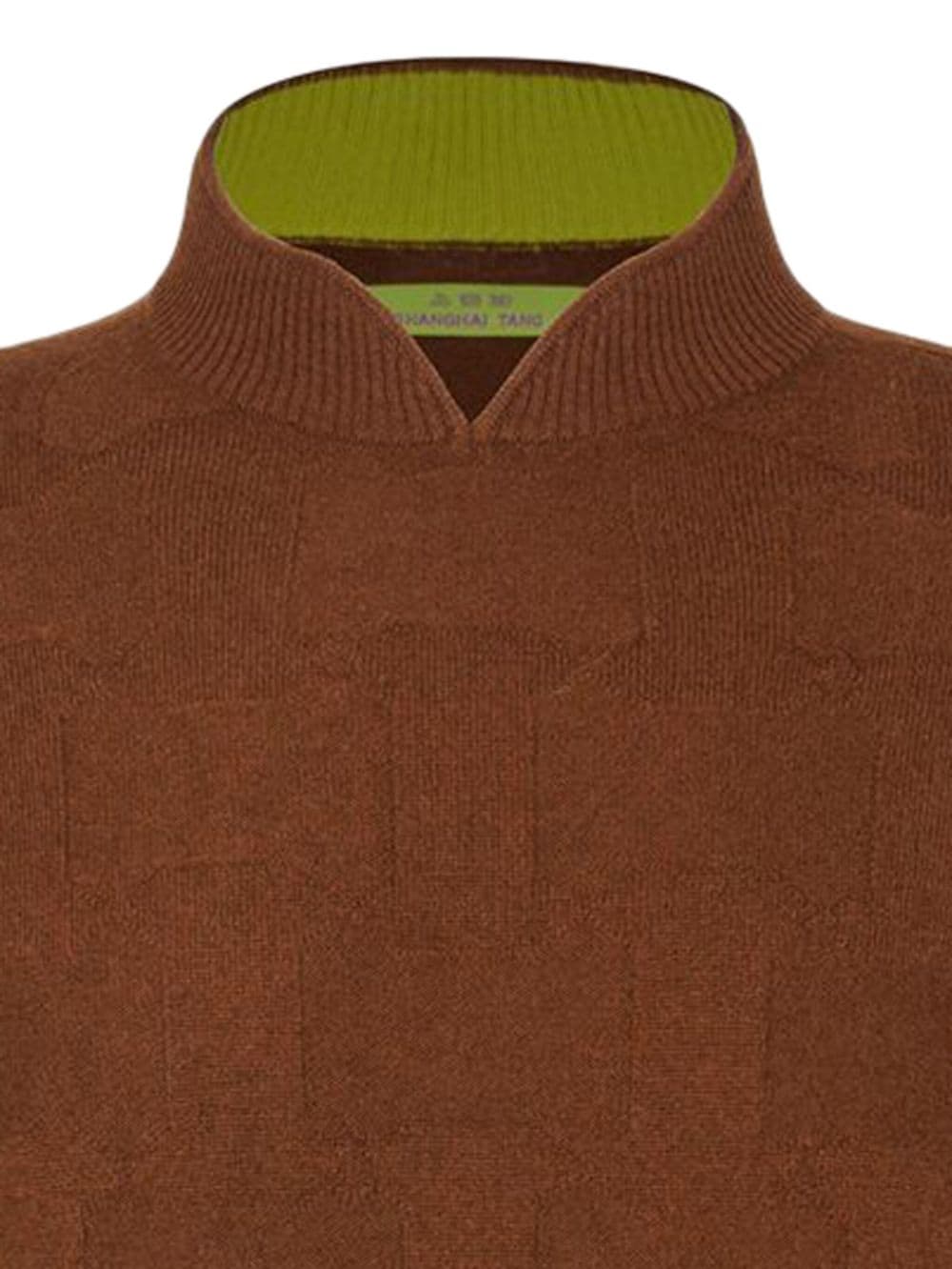 Shop Shanghai Tang Silver Ingot Jacquard Jumper In Brown