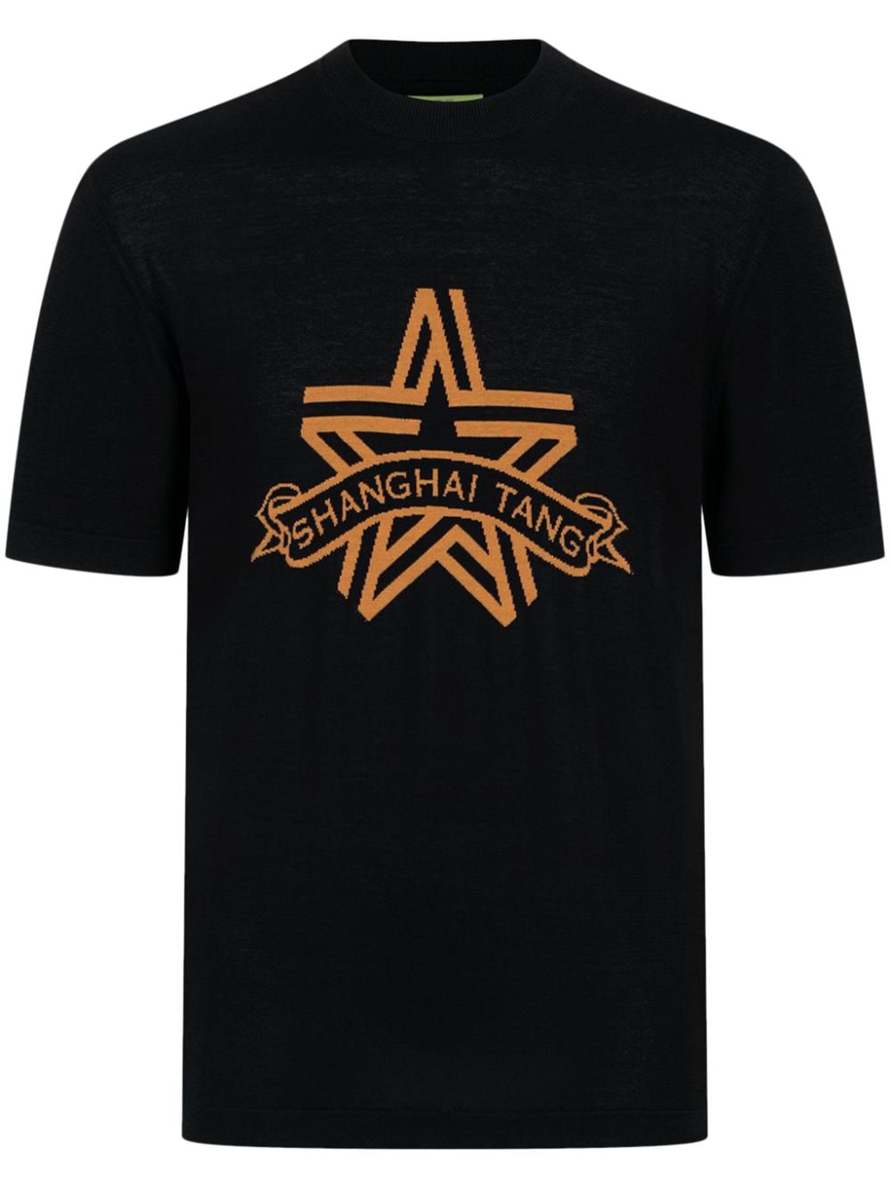 Shanghai Tang Star cotton knitted T-shirt – Black