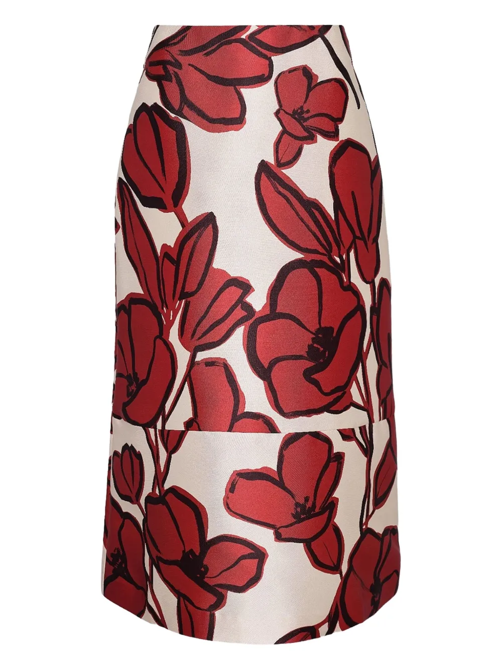 Alexis floral-print midi skirt Rood