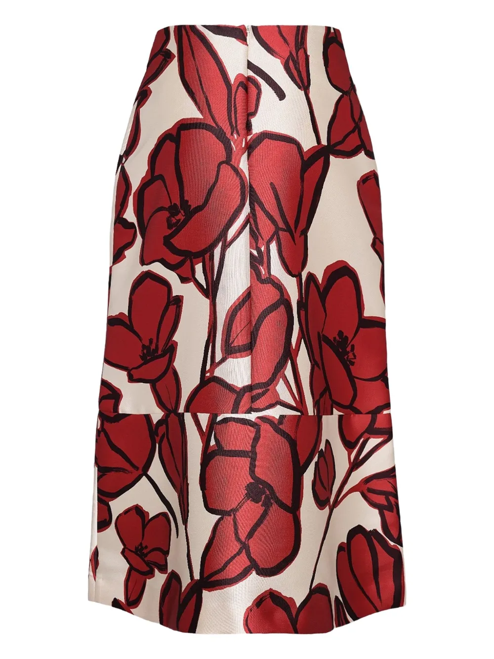 Alexis floral-print midi skirt Rood