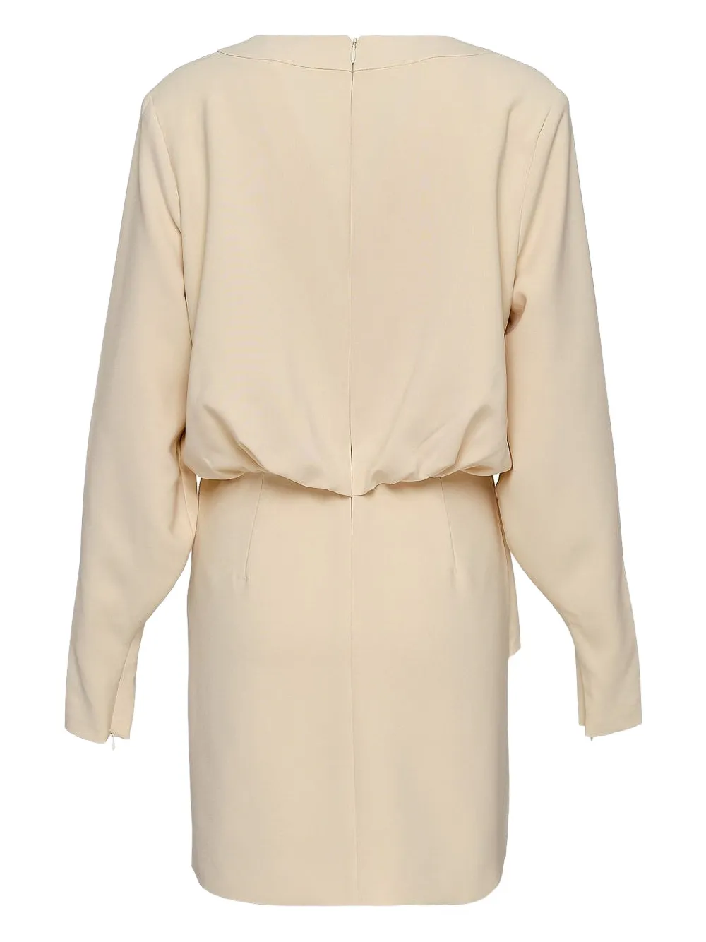 Alexis Morci v-neck draped mini dress Beige