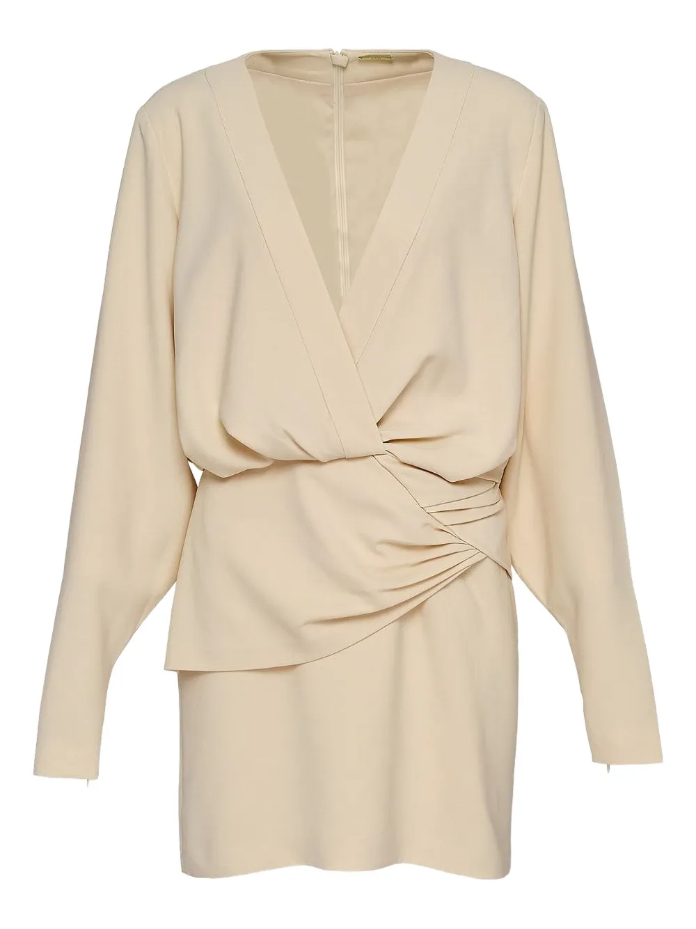 Alexis Morci v-neck draped mini dress Beige