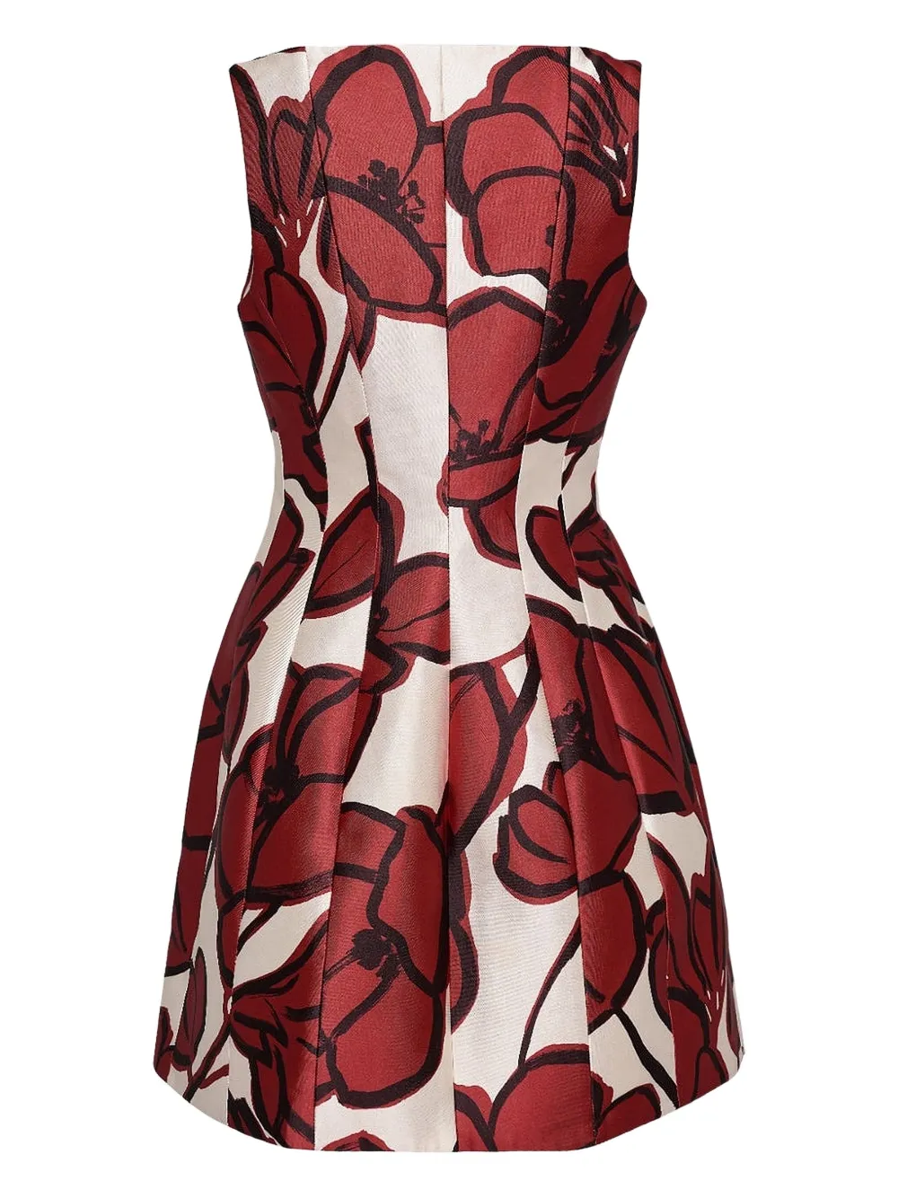 Alexis floral-print pleated dress Rood