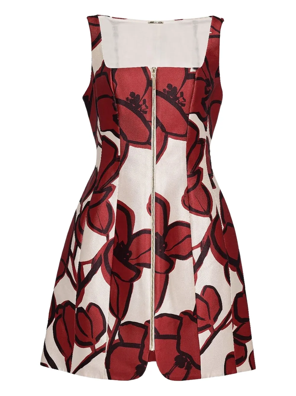 Alexis floral-print pleated dress Rood