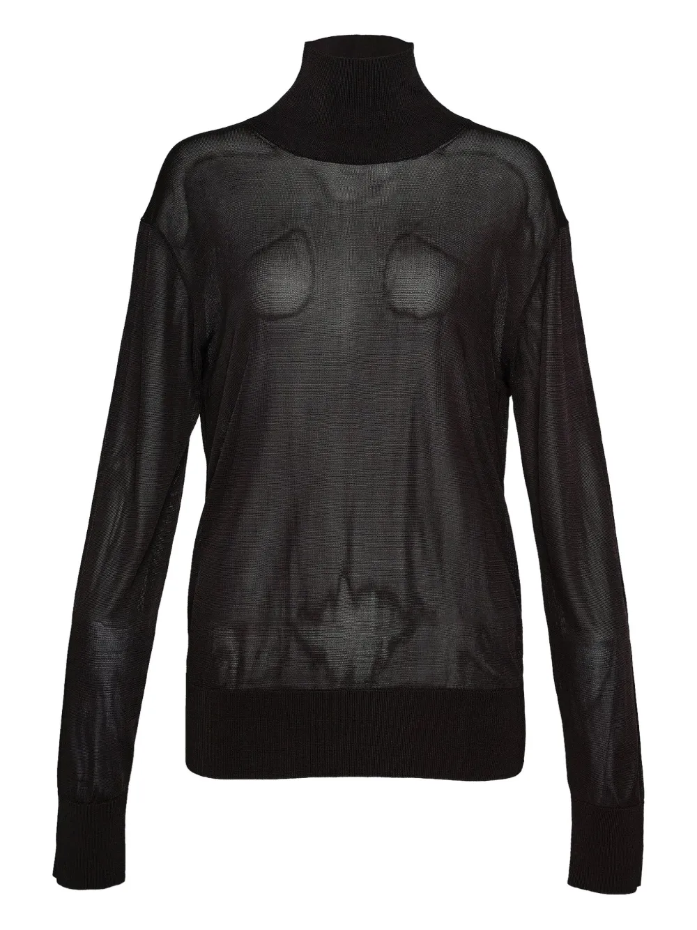 Alexis turtleneck sheer sweater Zwart