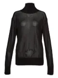 Alexis turtleneck sheer sweater - Black