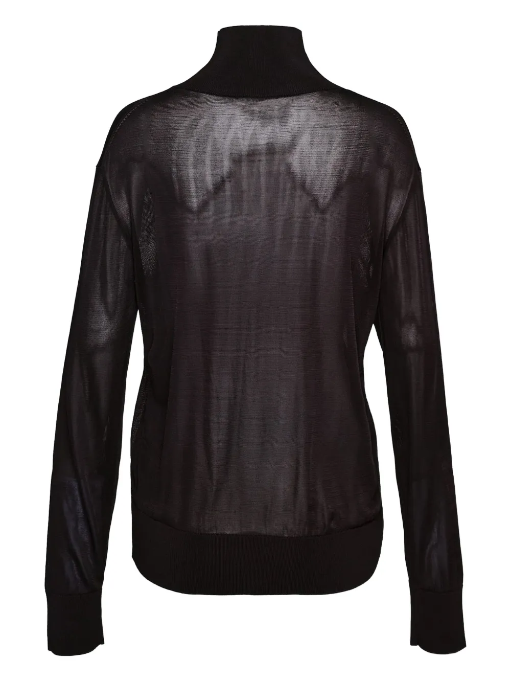 Alexis turtleneck sheer sweater Zwart