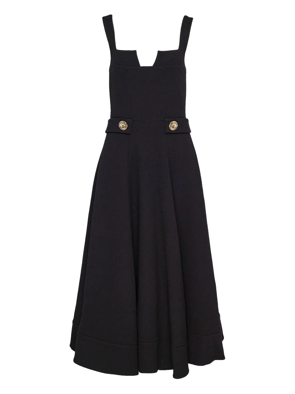 Alexis Fiore square-neck midi dress Zwart