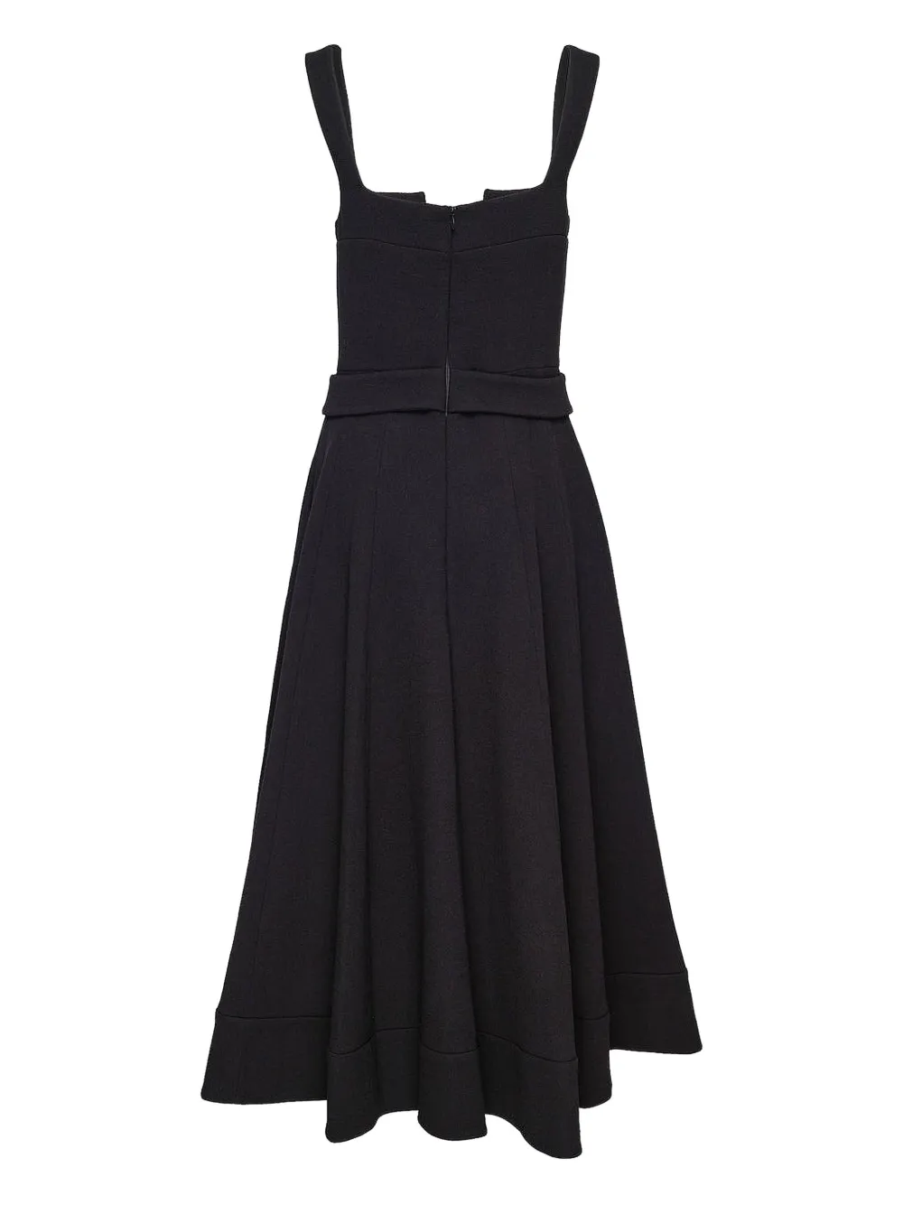 Alexis Fiore square-neck midi dress Zwart