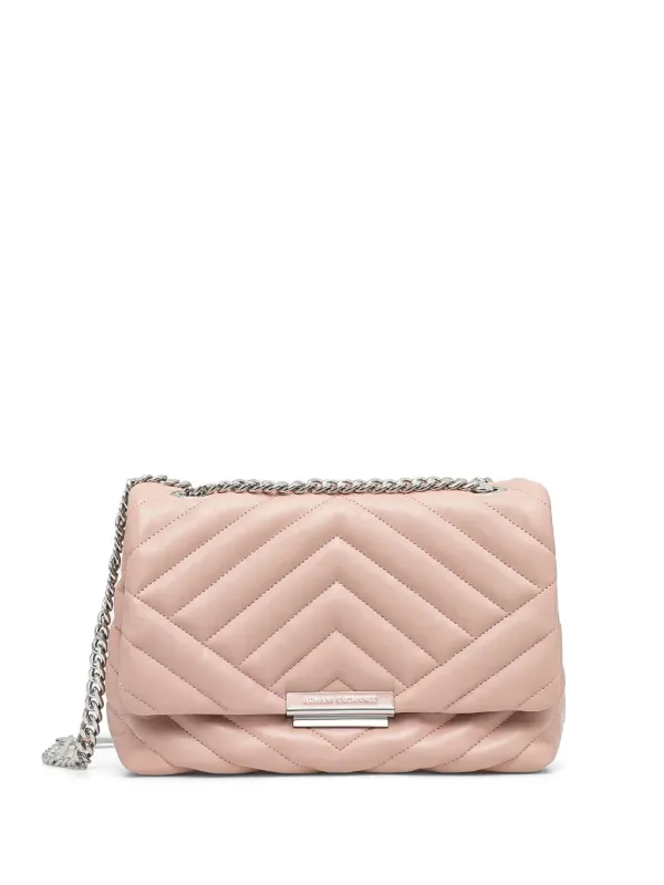 Armani Exchange logo-plaque Quilted Shoulder Bag Pink