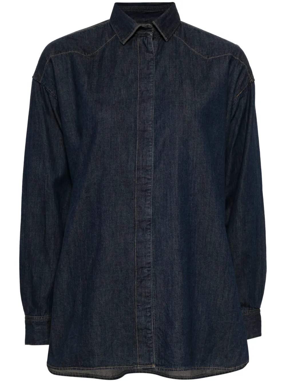 Tu Es Mon Tresor Oversized Denim Shirt In Blue