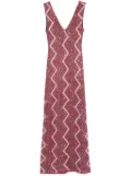 Missoni embellished zigzag maxi dress - Red