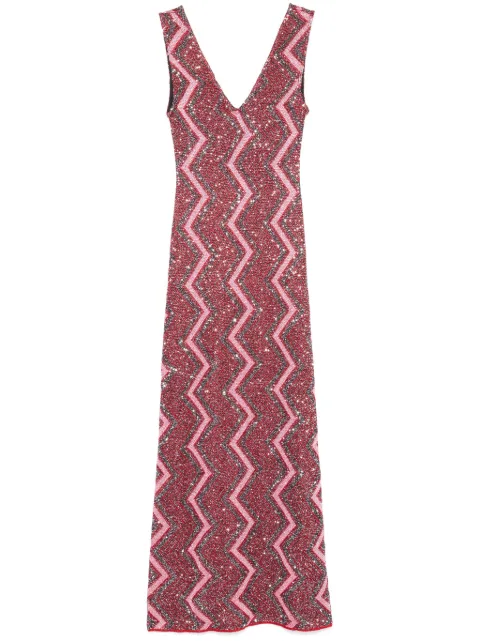 Missoni sequin-embellishment zigzag-design maxi dress