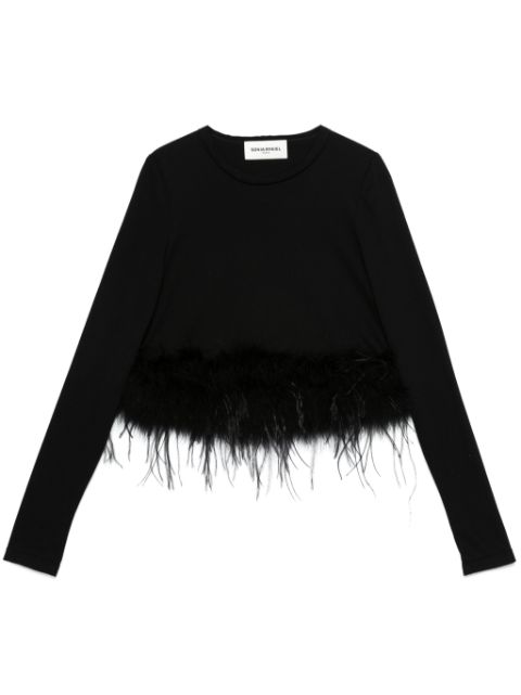 Sonia Rykiel feather-trim top