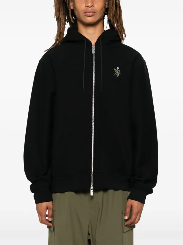 Burberry logo embroidered Hoodie Black FARFETCH IE