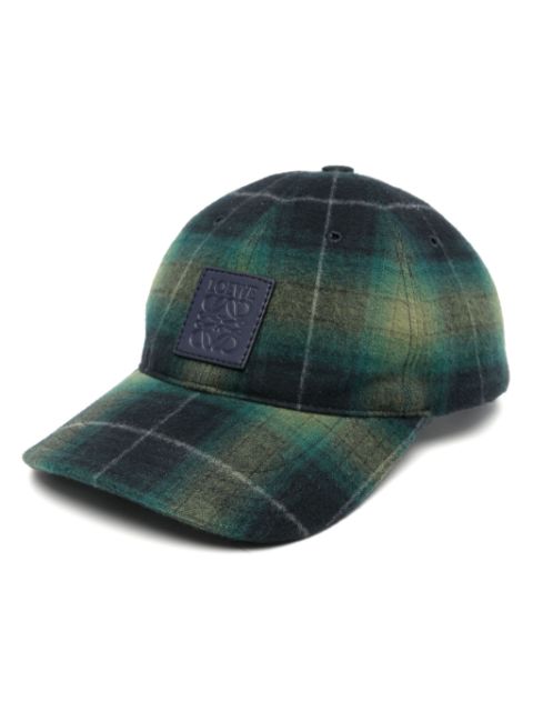 LOEWE patch tartan cap Men