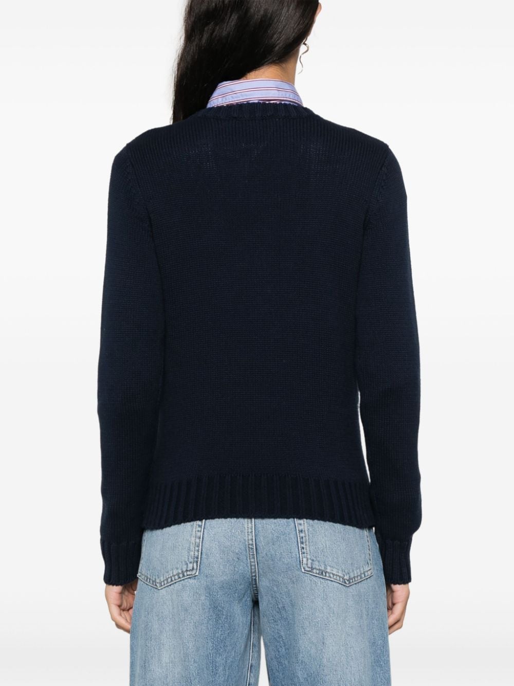 Shop Sporty And Rich Ny Crest Sweater In Blue