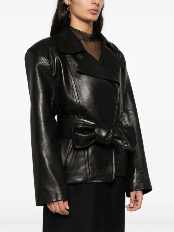 レザージャケット・コート KHAITE SS25 (6165729 L729200) Owey Jacket in Black Leather – KHAITE