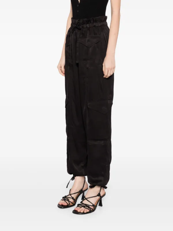 GANNI サテンパンツ | ブラック | FARFETCH JP