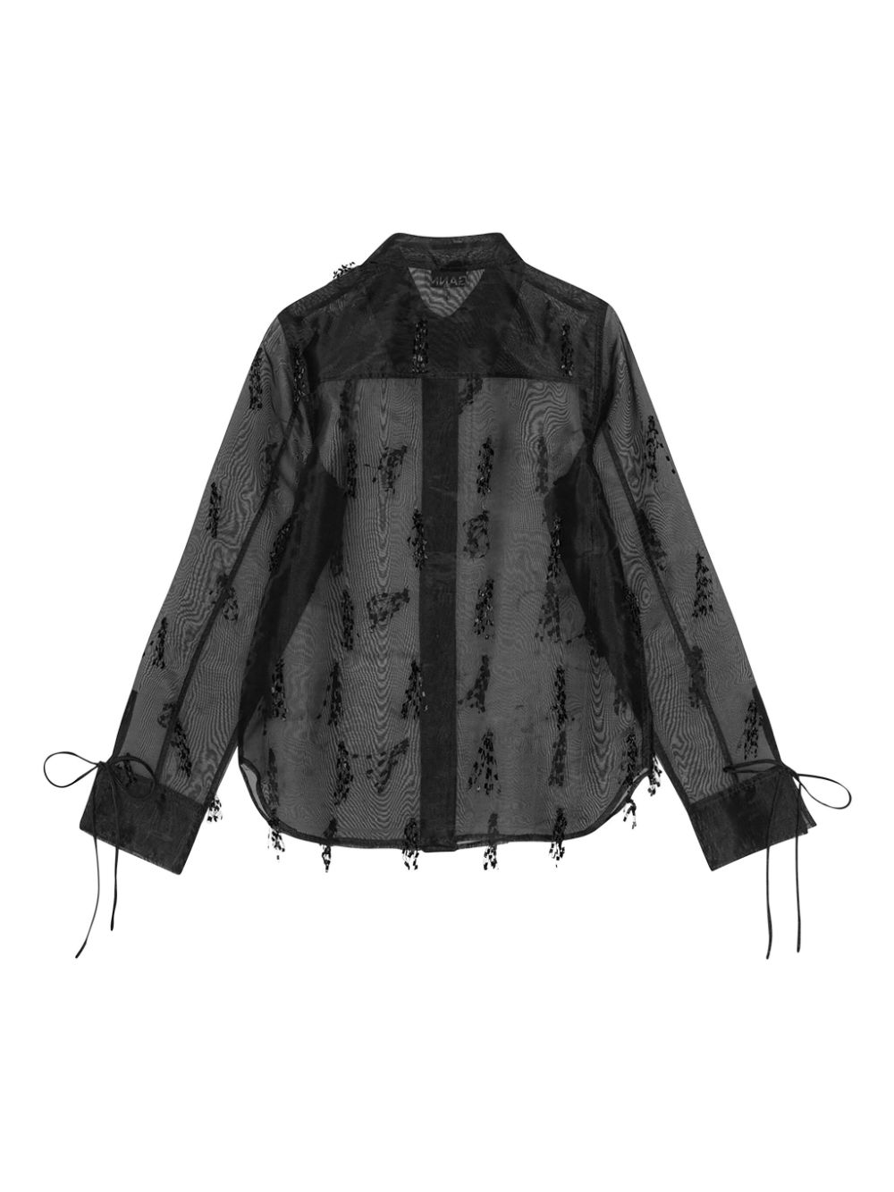 GANNI fringed organza shirt Women