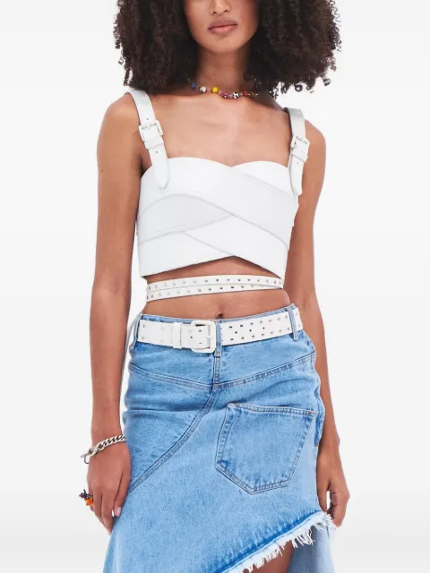 Monse buckle-strap leather top