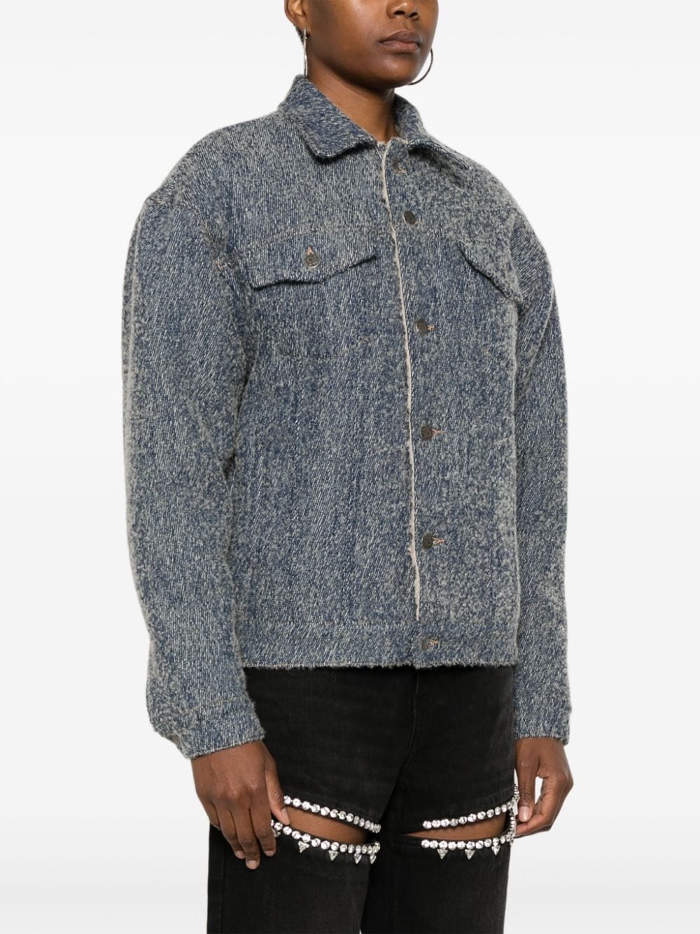 Shop Giuseppe Di Morabito Brushed Jacket In Blue