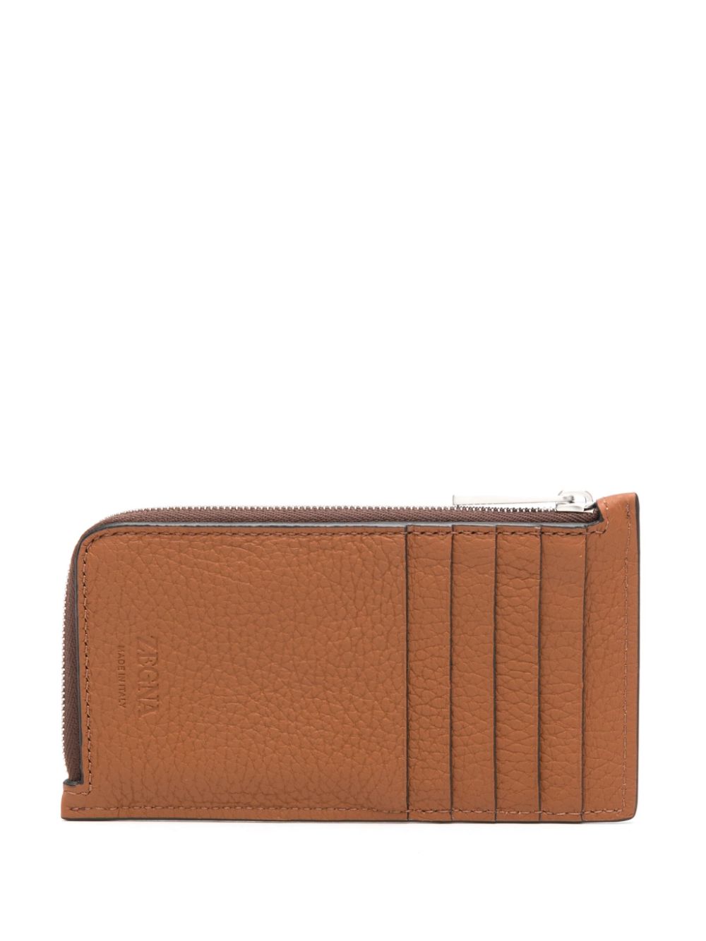 Shop Zegna Logo-lettering Wallet In Brown