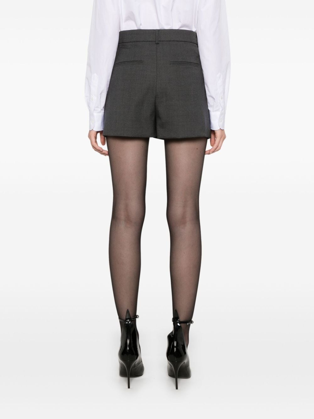 Shop Sportmax Virgin Wool Shorts In Grey