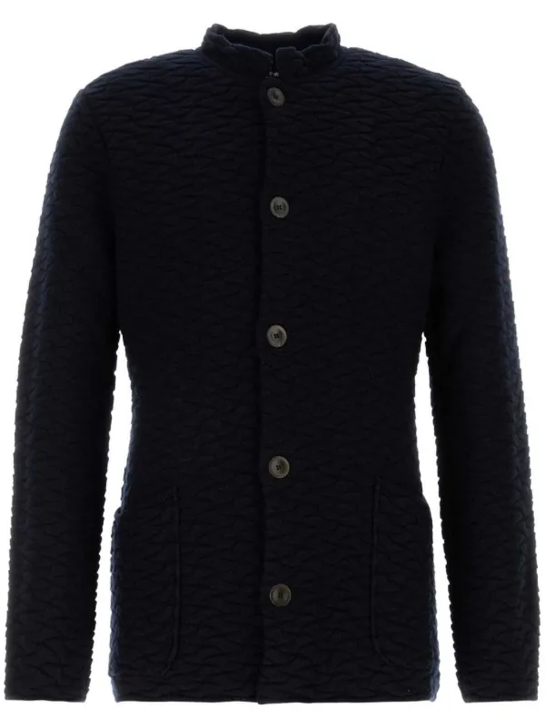 Giorgio Armani Wool-blend Cardigan in Blue