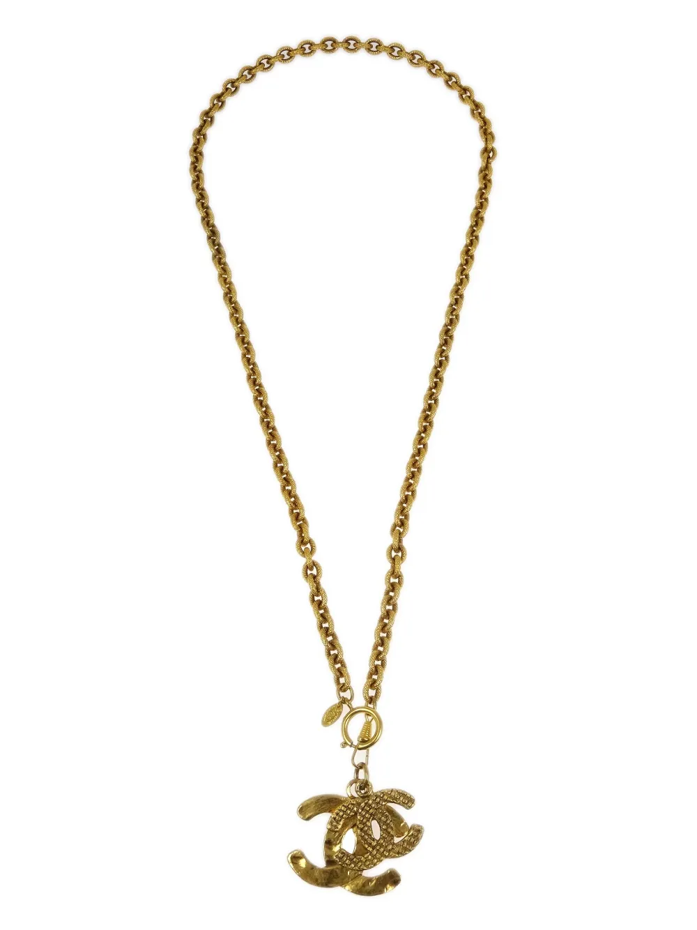 Pre-owned Chanel 1994 Cc Multi-pendant Necklace In Gold
