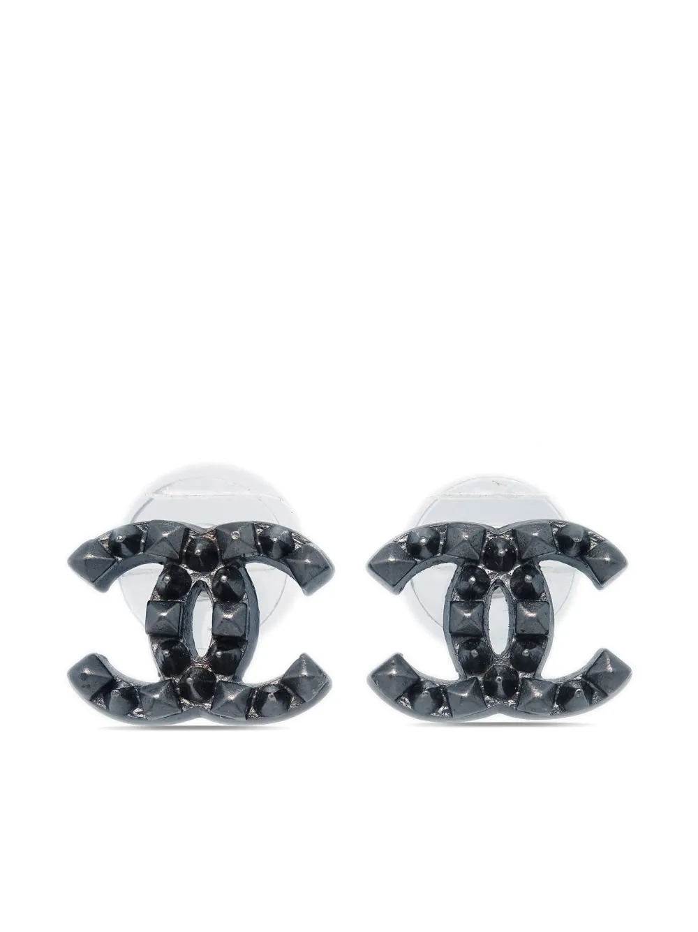 CHANEL Pre-Owned 2003 embellished CC stud earrings – Black