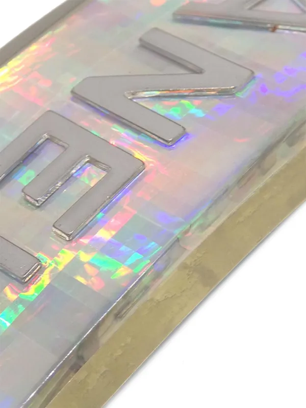 Vintage Chanel 1997 Holographic Resin Logo Barrette – Gold Tone – Made in France CHANEL VINTAGE GOLD CHANEL LOGO HAIR CLIP BARRETTE 24K BOX  main image 2